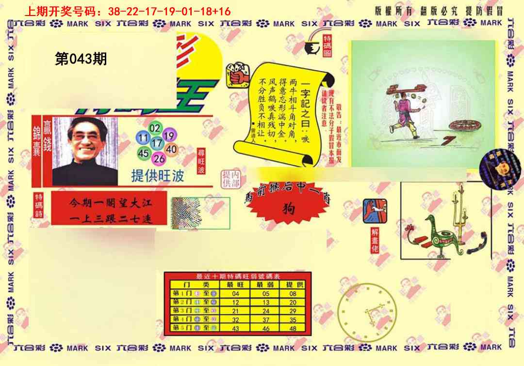 043期心水特码(信封)[图]