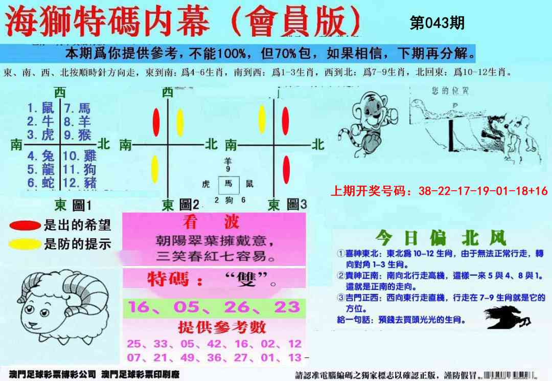 043期另版海狮特码内幕报[图]