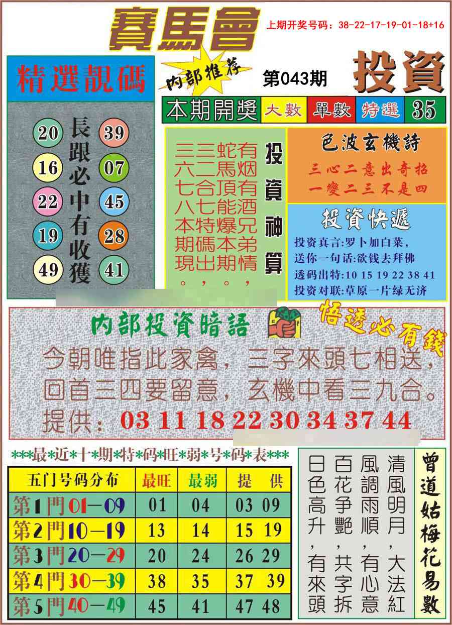 043期马会投资[图]