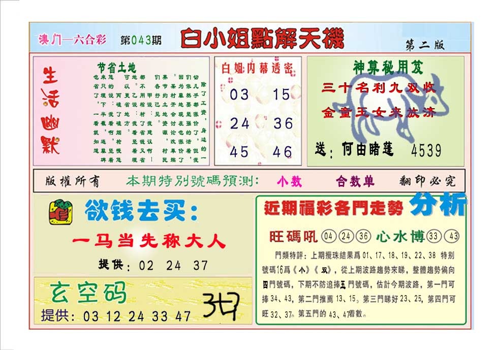 043期白小姐点解天机B[图]