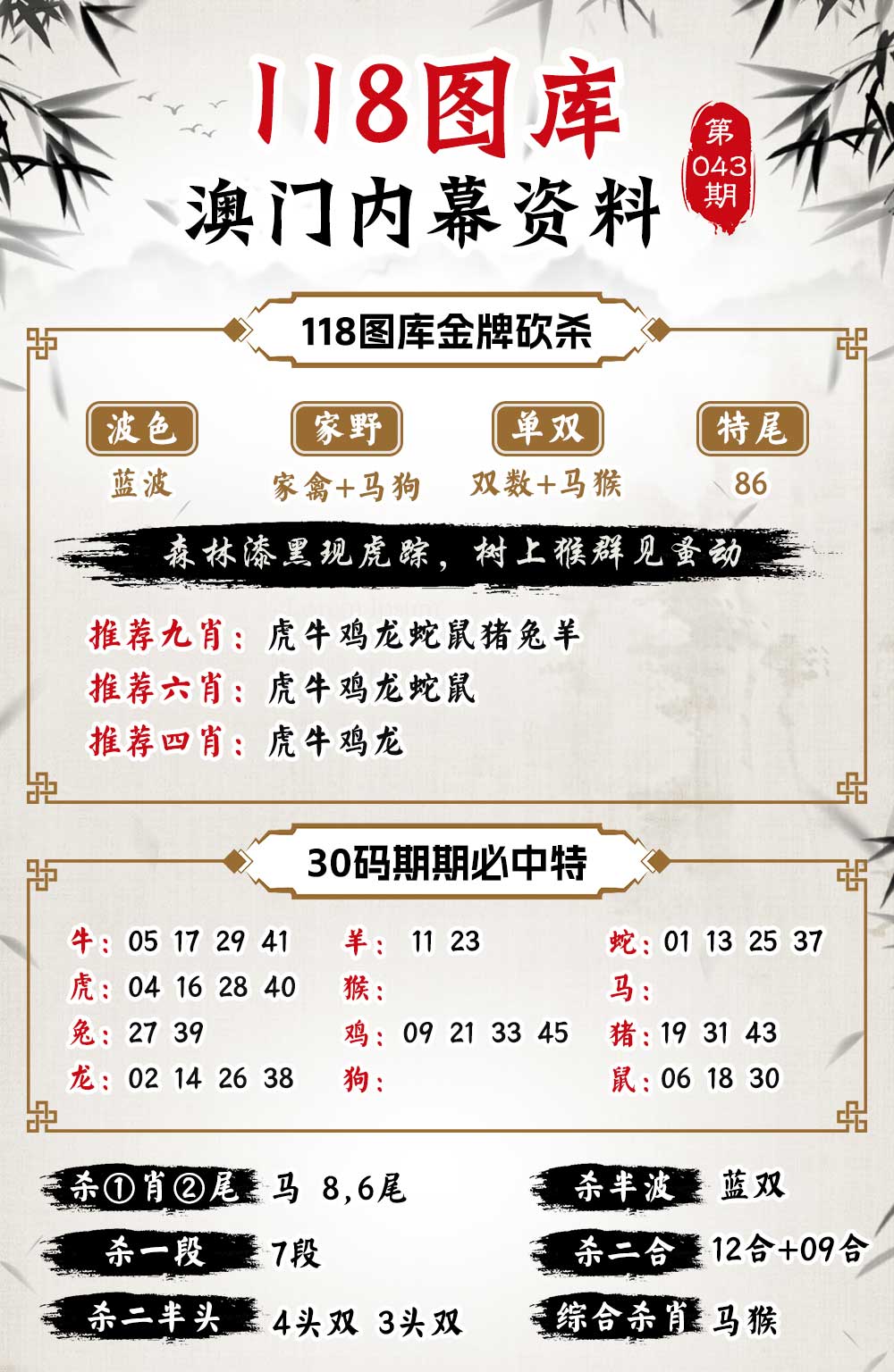 043期118内幕资料[图]